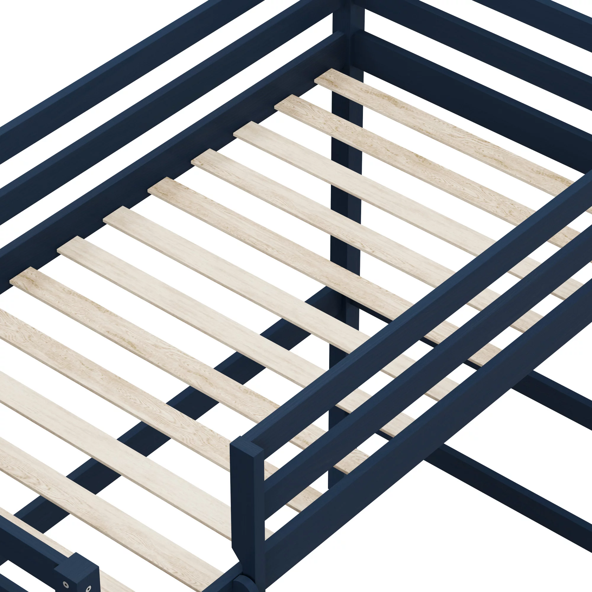 Hillsdale Furniture Caspian Wood Study Twin Loft Bed with Desk, Navy