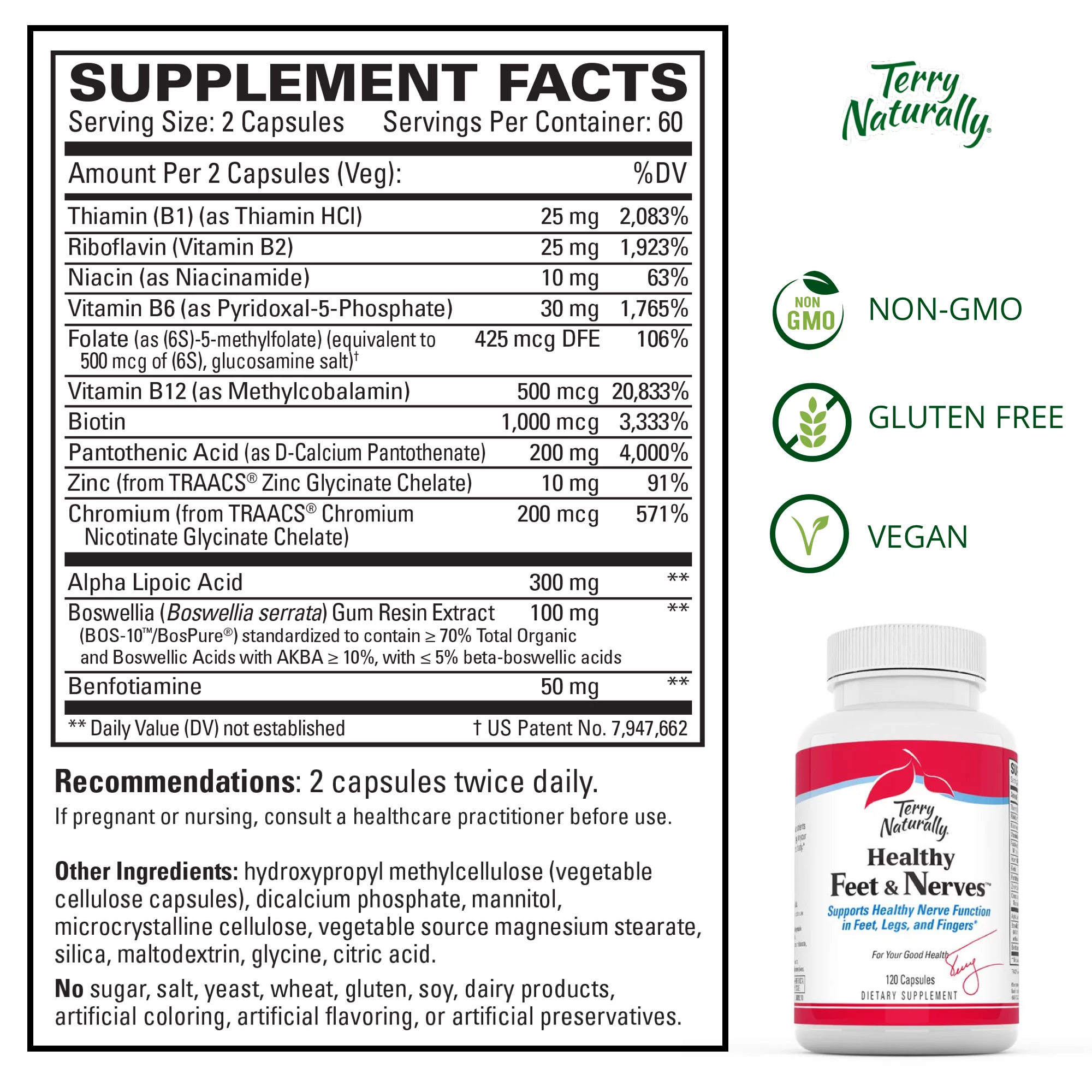 EuroPharma - Terry Naturally Healthy Feet & Nerves - 120 Capsules