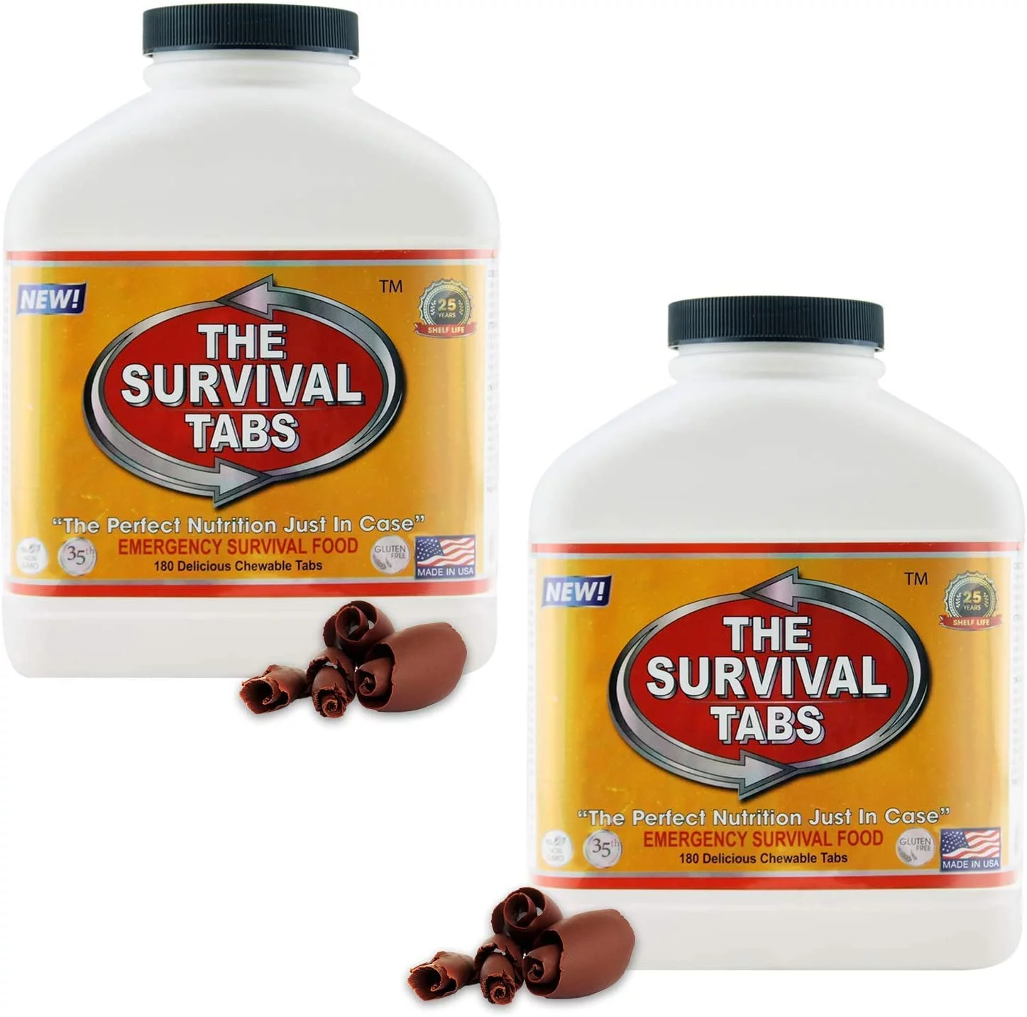 Survival Food for Kayaking Survival Tabs 15-day Food Supply 180 Tabs Emergency Food Ration MREs Food Replacement Gluten Free and Non-GMO 25 Years Shelf Life Long Term Food Storage - Butterscotch