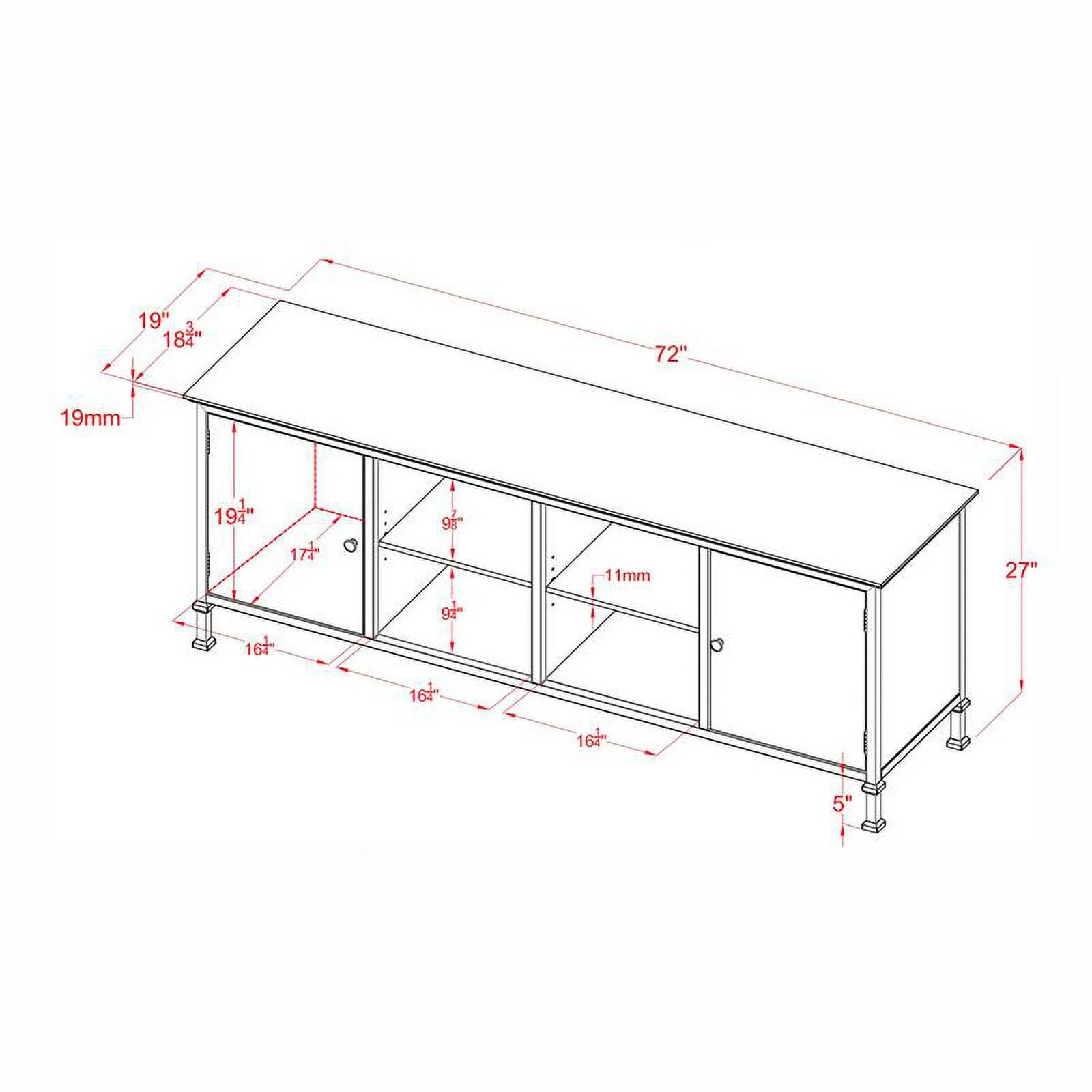 Furniture of America Ronda Industrial Wood 72-Inch TV Stand in Gray