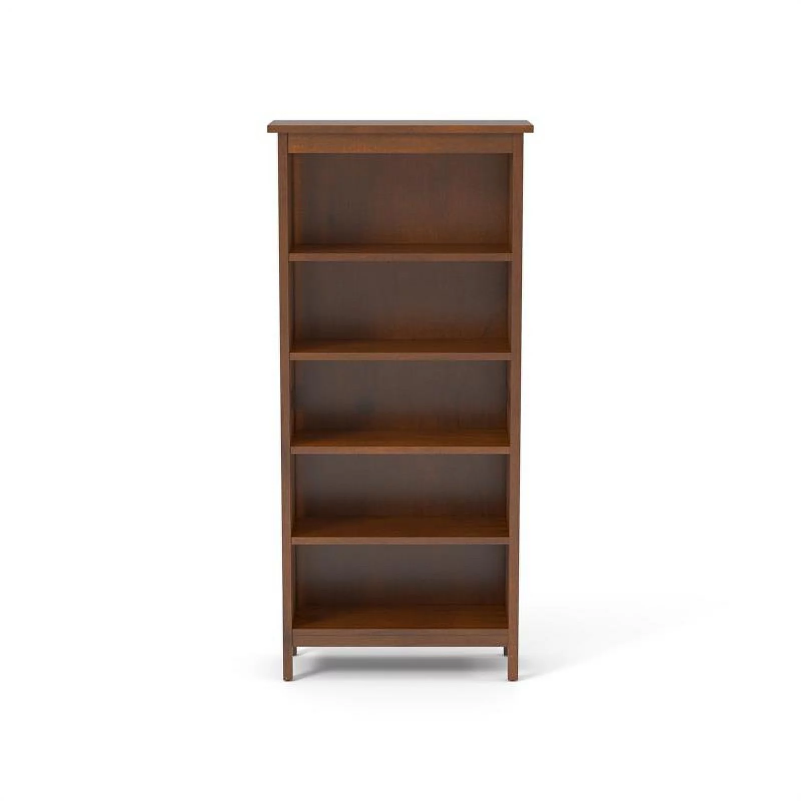 Furniture of America Davis Wood 5-Shelf Bookcase in Antique Oak