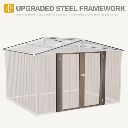 DWVO 6x4ft Storage Shed for Outdoors, Metal Sturdy Weatherproof Tool Locker with Secure Door and Ventilation for Equipment, Mowers, Bikes, Outdoor Spaces, Dark Gray