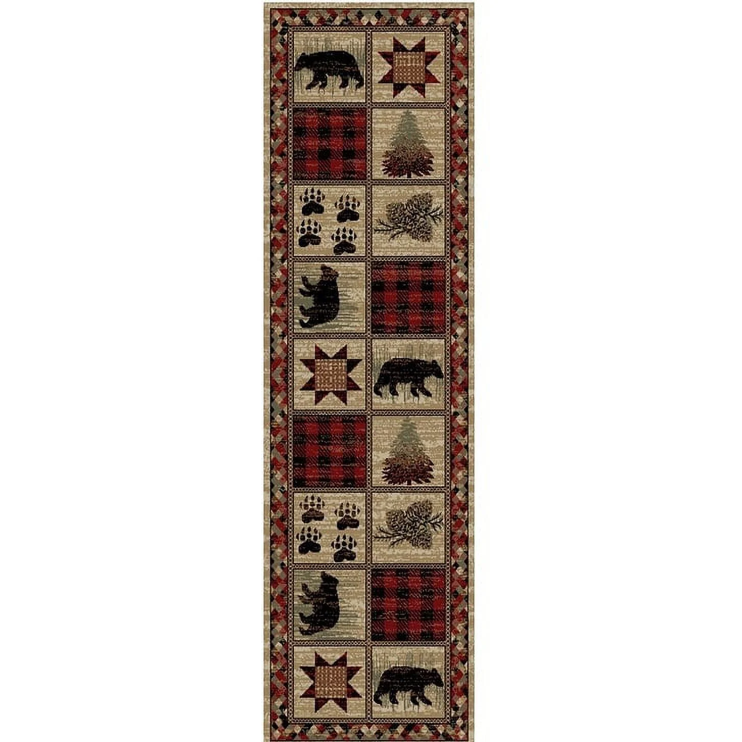 Mayberry Rug HS9648 2X8 2 ft. 2 in. x 7 ft. 7 in. Hearthside Hollow Point Area Rug, Brown