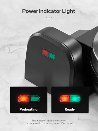 Classic Waffle Iron, Double Belgian Waffle Maker 180°Flip, 1400W Waffle Iron 8 Slices, Rotating & Nonstick Plates with Removable Drip Tray, Cool Touch Handles, Stainless Steel (8 Slices)