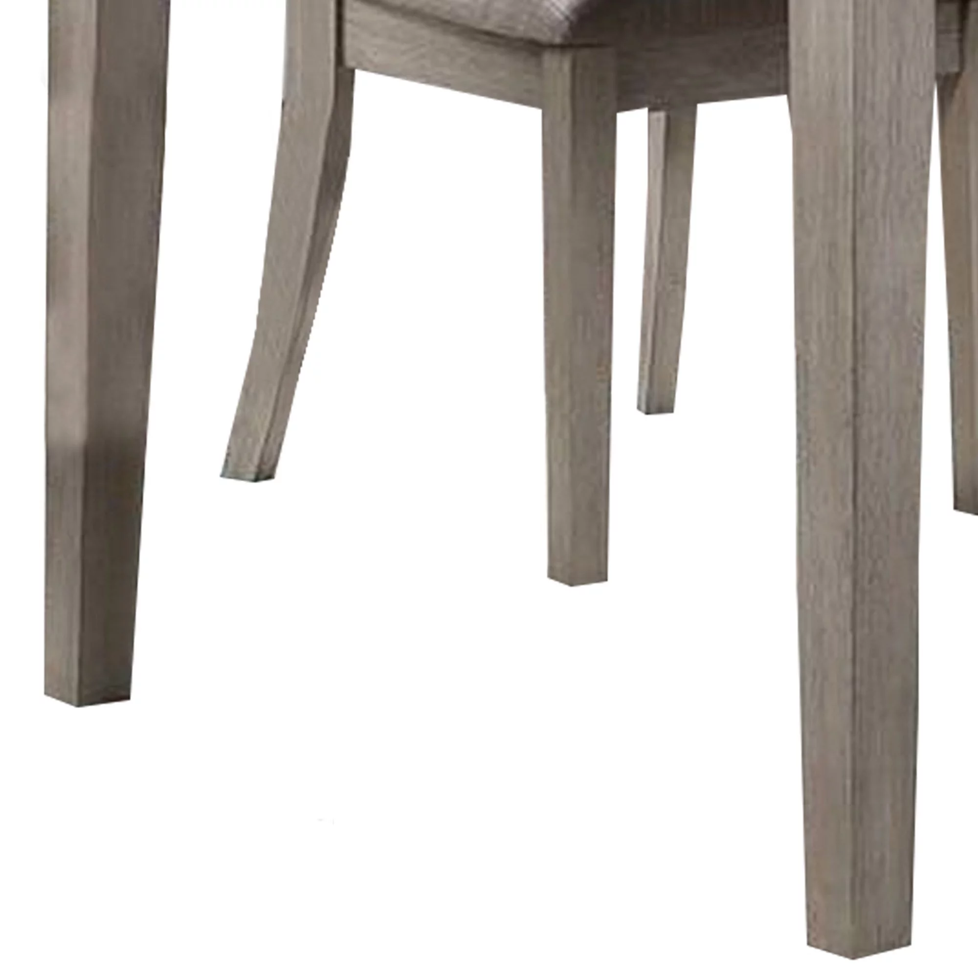 5 Piece Dining Set, Rectangular Table, 4 Chairs, Padded Seating, Light Gray