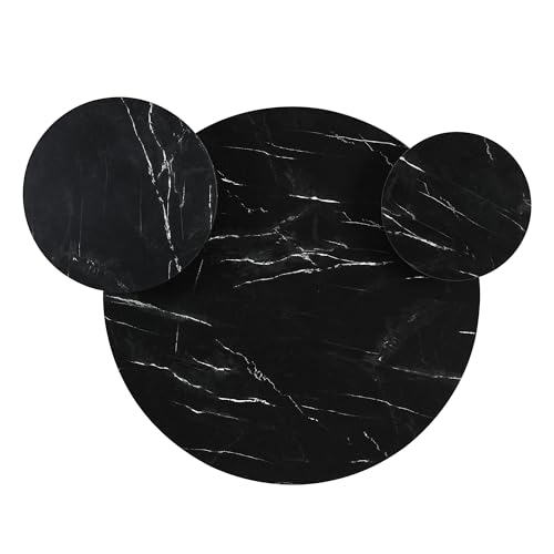 Modern 2 Piece Nesting Rattan Wood+ MDF Coffee Table Set in Natural