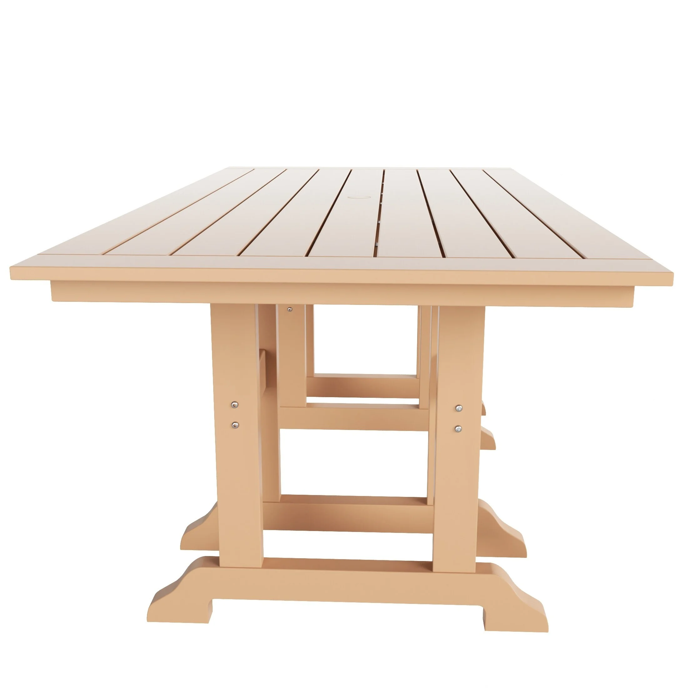 Polytrends Laguna Poly Eco-Friendly All Weather Rectangular Patio Dining Table Teak