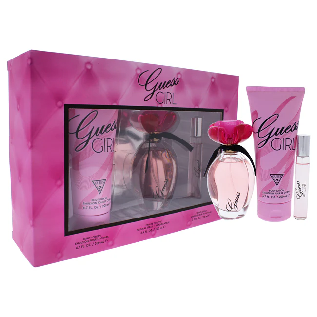 Guess Girl by Guess for Women - 3 Pc Gift Set 3.4oz EDT Spray, 0.5oz EDT Spray, 6.7oz Body Lotion