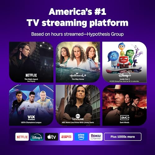 Roku Smart TV 2025 – 40-Inch Select Series, 1080p Full HD TV – RokuTV with Voice Remote – Flat Screen LED Television with Wi-Fi for Streaming Live Local News, Sports, Family Entertainment