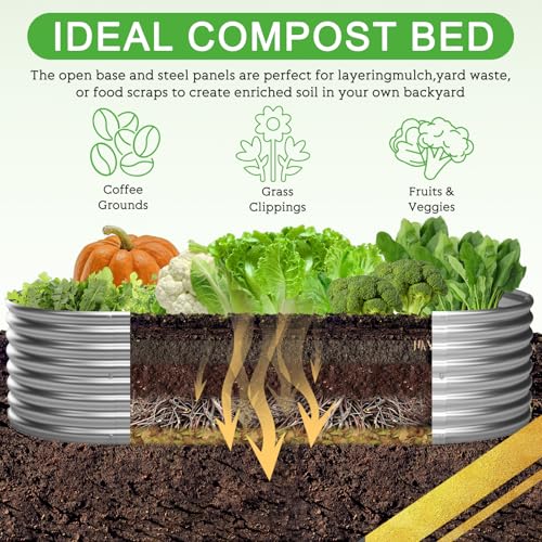 4 Pack 6x2FT Galvanized Raised Garden Bed Outdoor,Metal Garden Bed for Vegetables,Steel Raised Beds for Gardening,Above Ground Garden Box for Flower