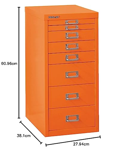 Bisley 10-Drawer Steel MultiDrawer Cabinet - Black, Chrome Pull Handles with Label Holders, Powder-Coated Steel, Removable Drawers, Fits Under Most Desks, Labels Included