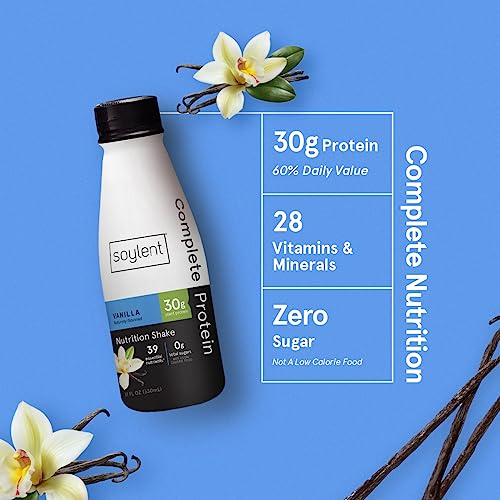 Soylent Complete Protein Shake, Chocolate, 30g Protein, Vegan, Dairy Free and 0g Sugar, Ready to Drink Protein Drinks, 11oz (12 Pack)
