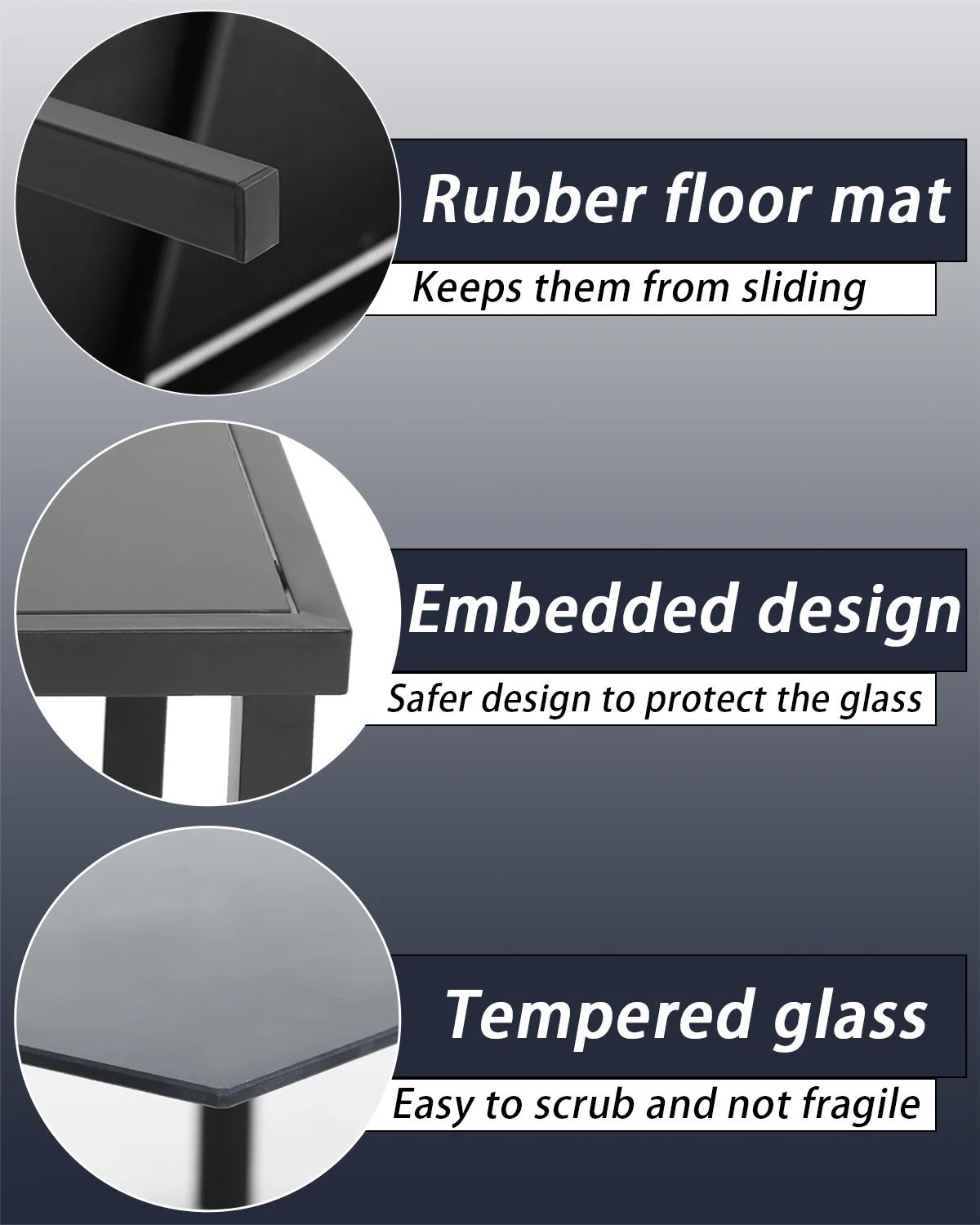 YRLLENSDAN Patio Conversation Sets，Patio Furniture Outdoor Table and Chairs 4 Piece Patio Set w/ Tempered Glass Tabletop Waterproof Textilene for Outside Backyard Lawn Pool Deck Balcony, Black