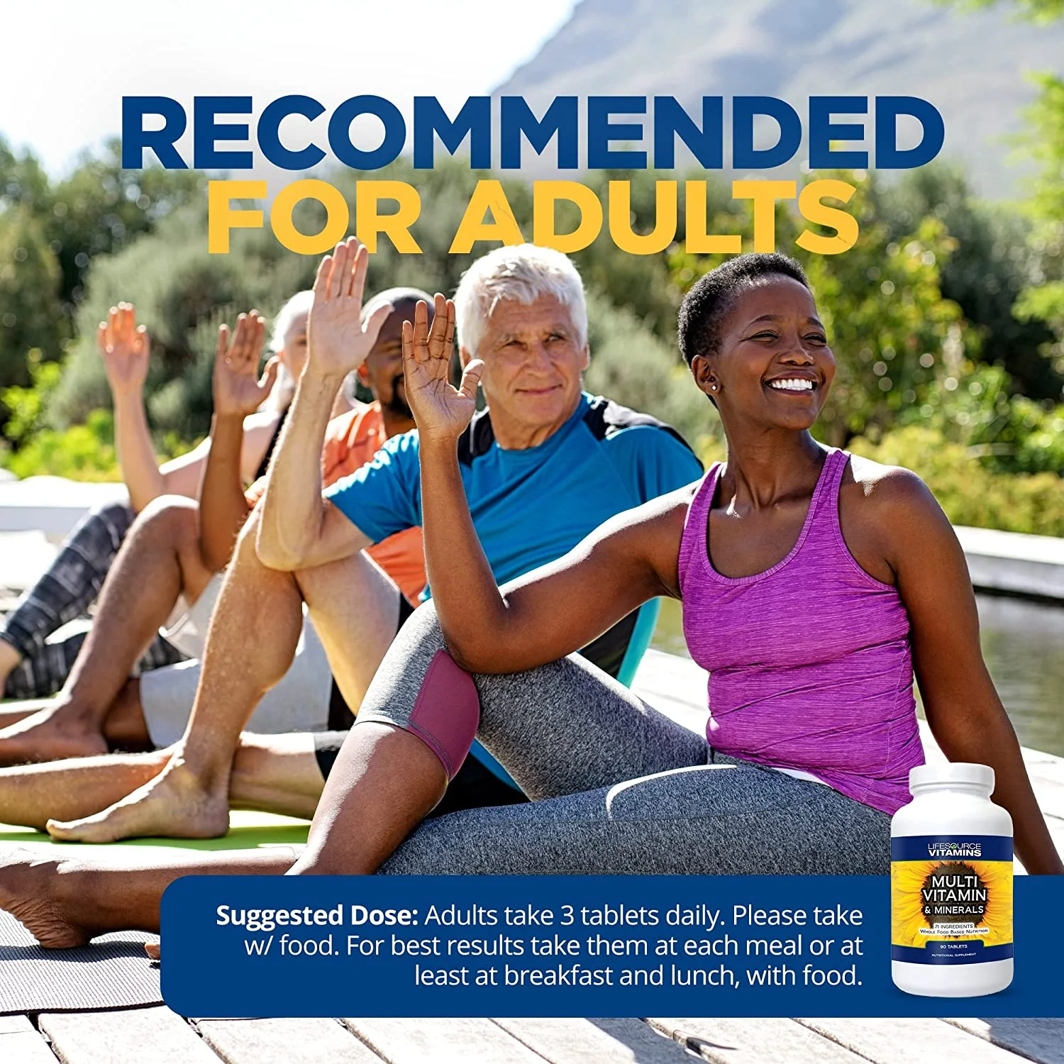 LifeSource Vitamins Whole Food Multivitamin & Minerals with 71 All Natural Ingredients, Probiotics, Digestive Enzymes, Chelated Minerals and Non-GMO, 90 Tablets