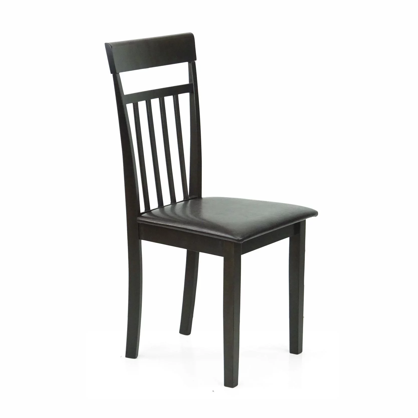 Set of 5 pc Table and 4 Side Warm Chairs Solid Wooden Espresso Black Finish