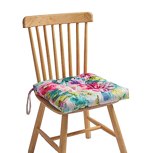 2-Pack Outdoor/Indoor Wicker Patio Seat Cushion Pad with Ties - Dining Chair Cushion, 17