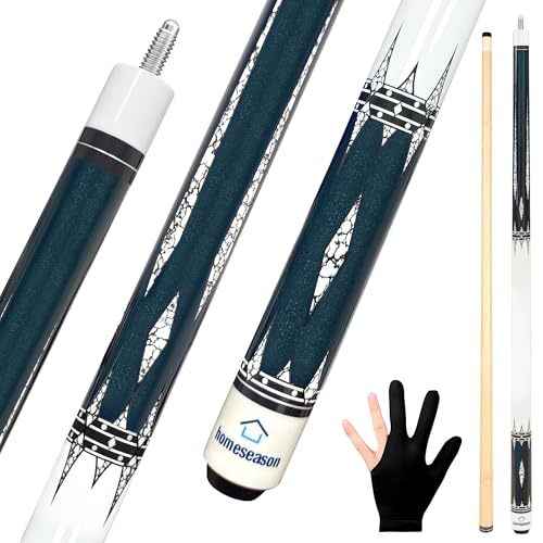 Pool Cues 58 inch Pool Cue Stick with 13mm Fiber Leather tip 20oz 4-Colors for Beginner, Commercial and Home Entertainment