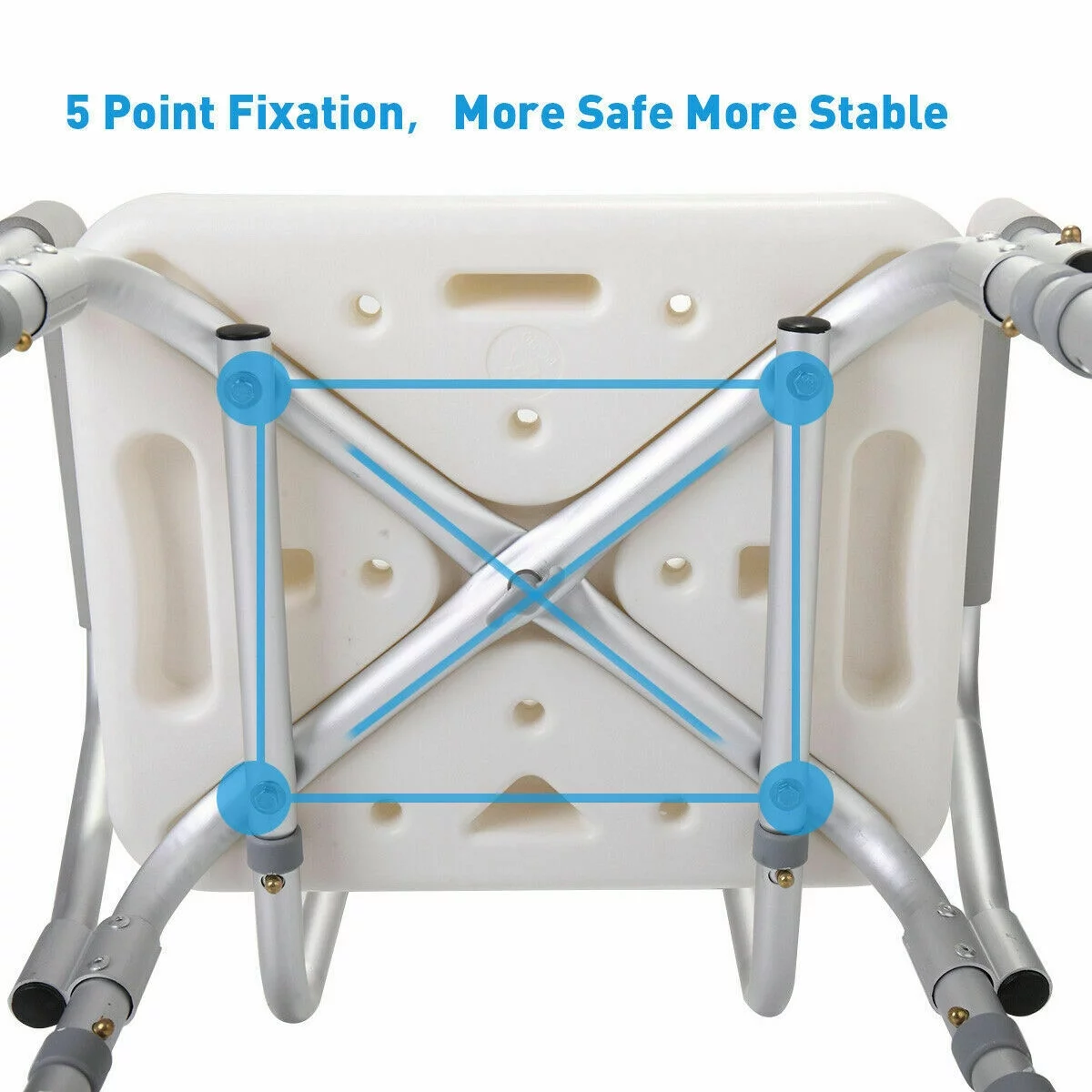 Jaxpety 6 Adjustable Height Bath Shower Chair Medical Bench Bathtub Stool Seat White New