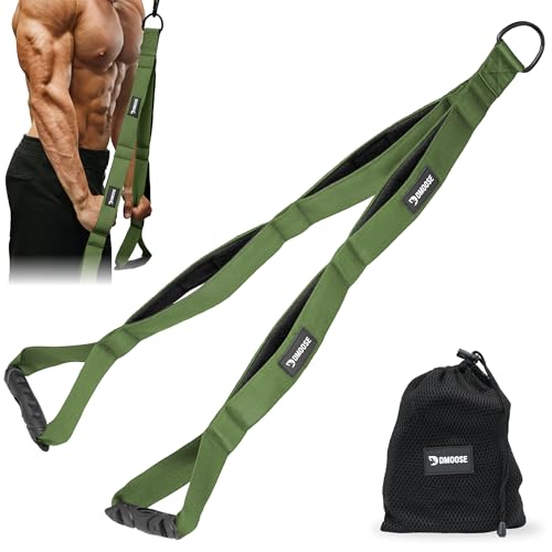 DMoose Tricep Rope Cable Attachment - Multi-Grip Gym Rope for Triceps, Back & Shoulders - Versatile Workout Tricep Pull Down Attachment for Muscle Isolation & Strength Training