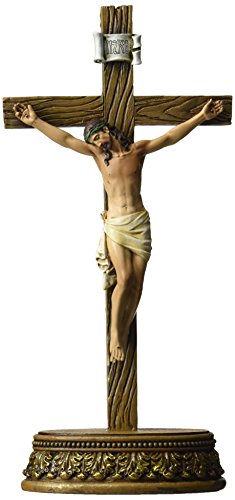 6 x 8.5 Inch Resin Stone Tabletop Corpus Crucifix Cross