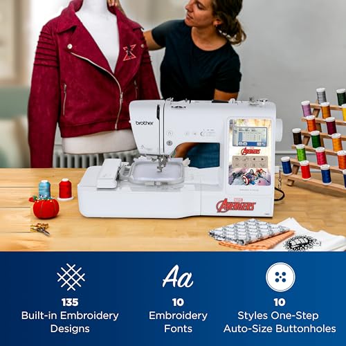 Brother LB5500M Marvel 2-in-1 Combo Sewing & Embroidery Machine, 16.5 x 7.76 x 12.1 inches, White