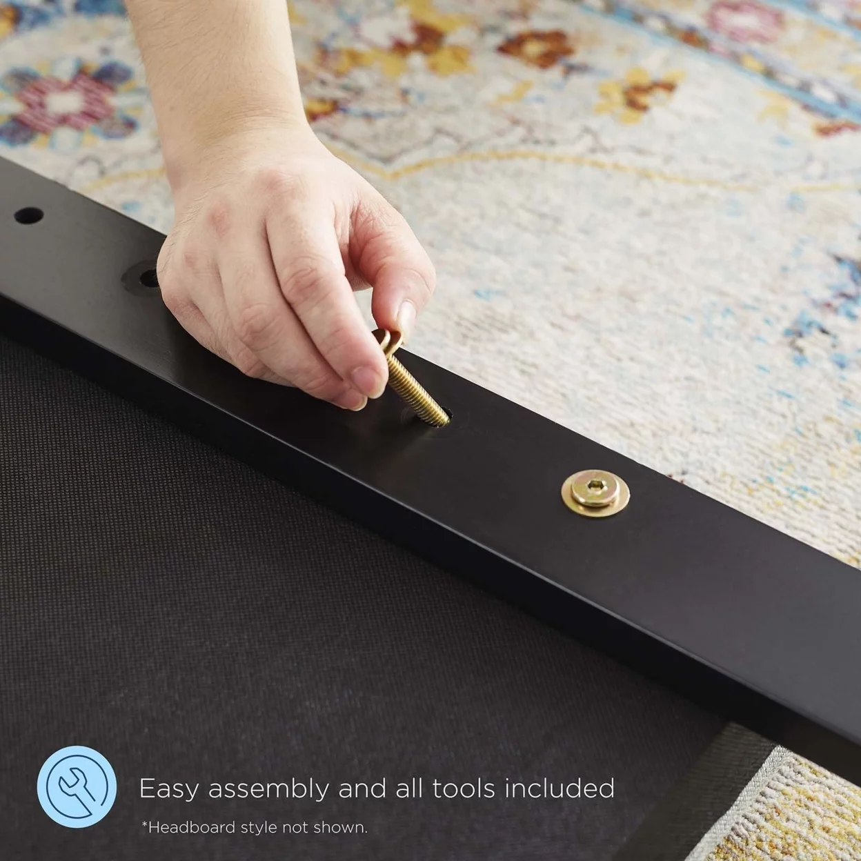 Modway Collins Tufted King Fabric and Wood Headboard in Walnut Beige