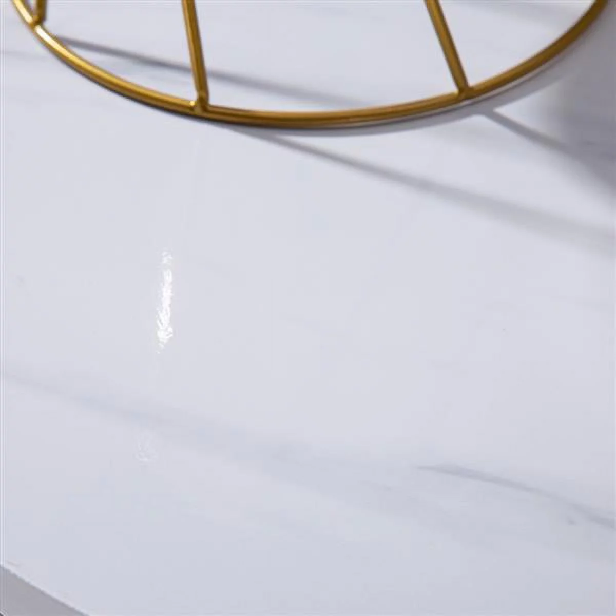 Wulawindy End Table Snack Side Table Single-Layer Round Marble Coffee Table White 15.6