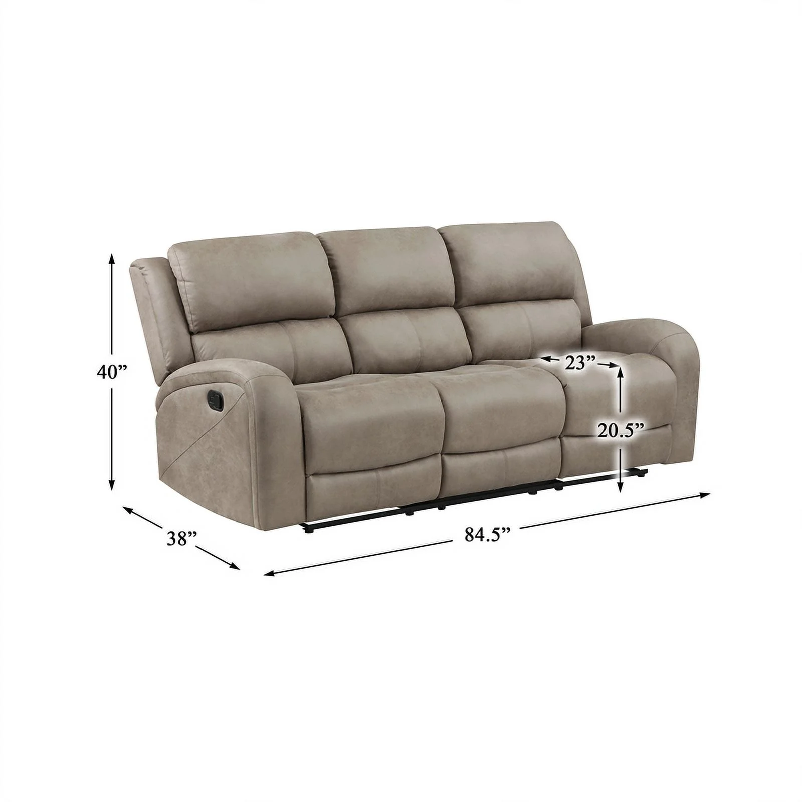 Lexicon Pagosa Polished Microfiber Double Reclining Sofa in Brown