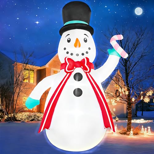 5 FT Christmas Inflatables Snowman Outdoor Decoration with LEDs Light, Holding Garland Blow Up Yard Holiday Inflatable for Outdoor Yard Garden Lawn Decor