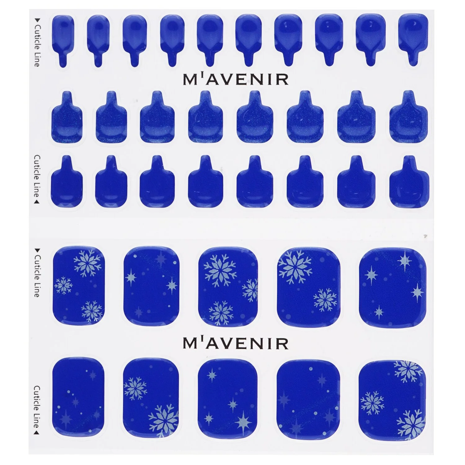 Mavenir Nail Sticker (Blue) - # Blue Leaf Nail  32pcs