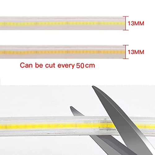 SUYOOULIN LED Strip Lights, 30ft/9m AC110-130V High Density 2592 LEDs COB Light Strip, 26000LM Super Bright Dimmable Waterproof LED Rope Light (Cool White 6500K)