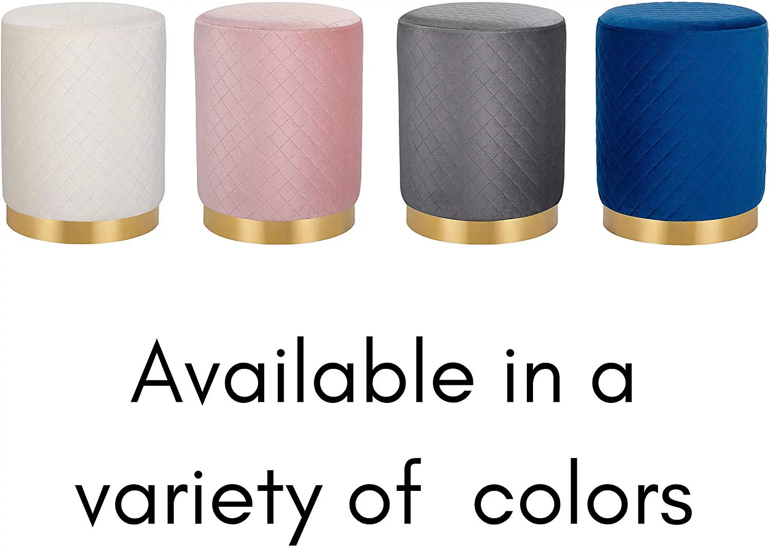 BirdRock Home Round Velvet Ottoman Foot Stool - Pink