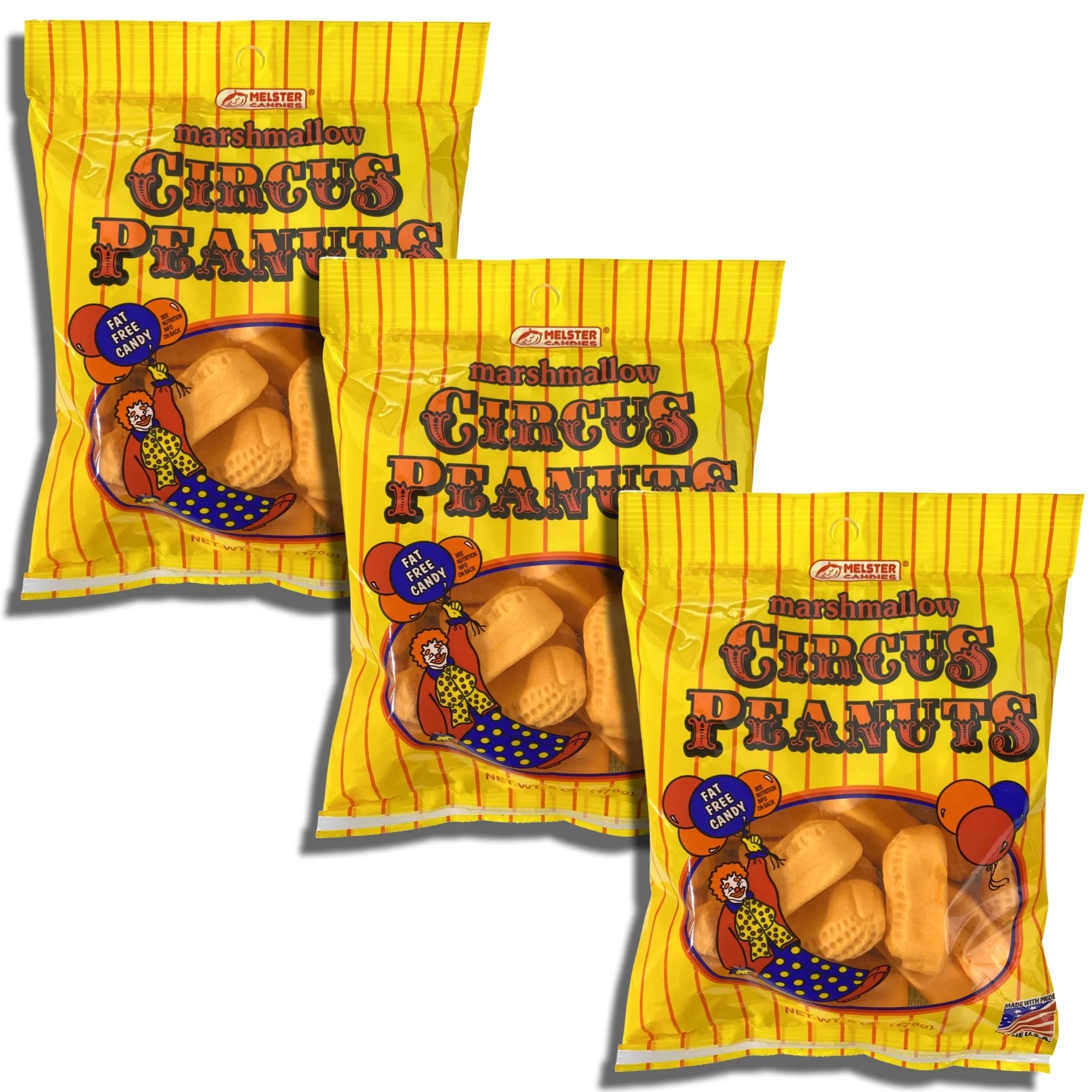 Marshmallow Circus Peanuts by Melster Bundled by Tribeca Curations | 6 Oz | Value Case Pack of 12 bags
