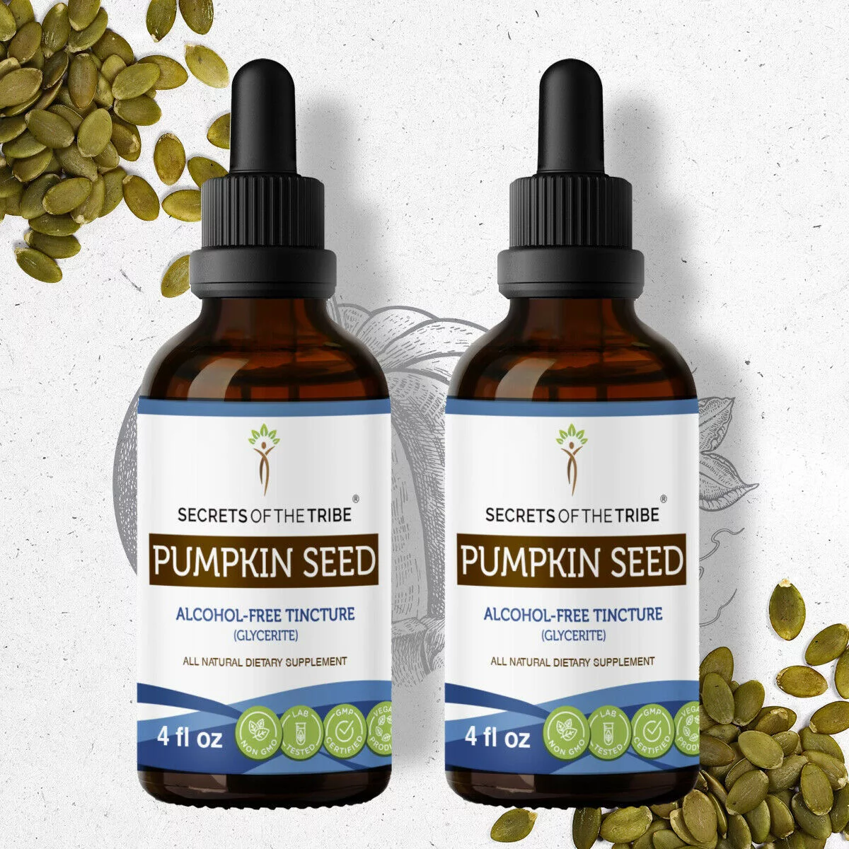 Pumpkin Seed Tincture Alcohol-FREE Extract, Cucurbita Pepo Healthy Bladder L. 2x4 fl oz