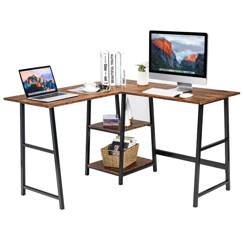 Rustic Home Office Corner Desk - 46.3 | Upgrade Workspace