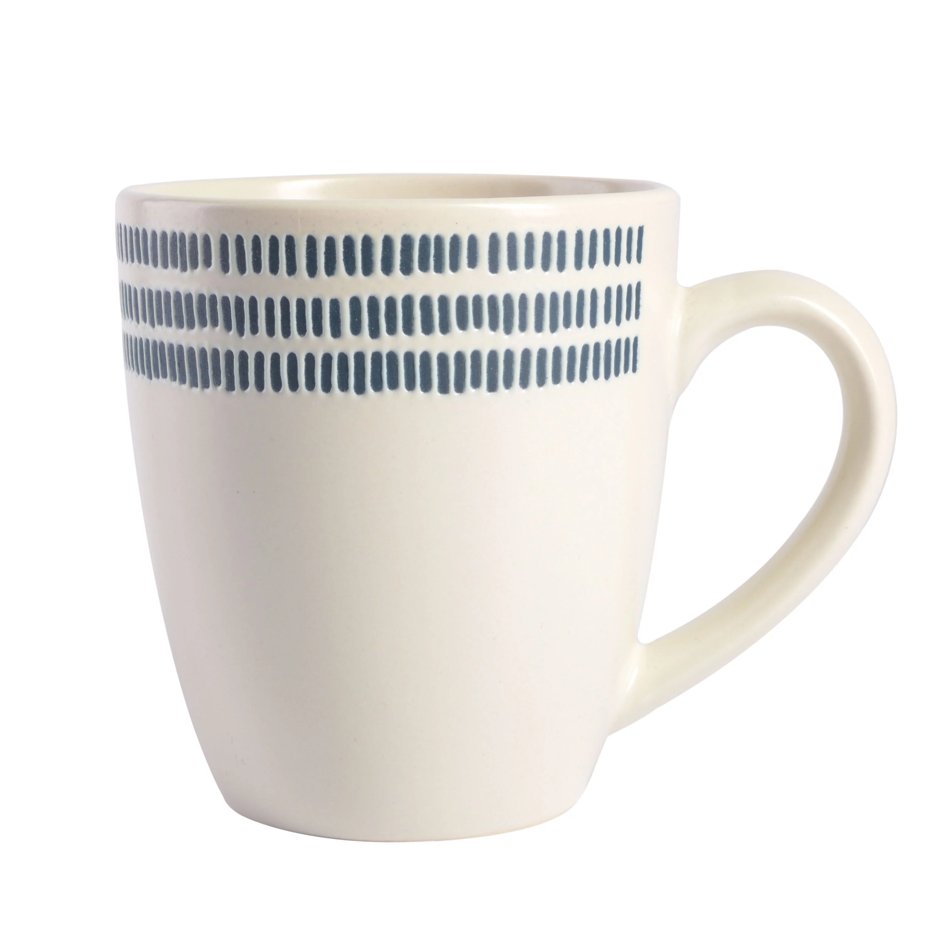 Gap Home 16-Piece Striped Rim White Stoneware Dinnerware Set