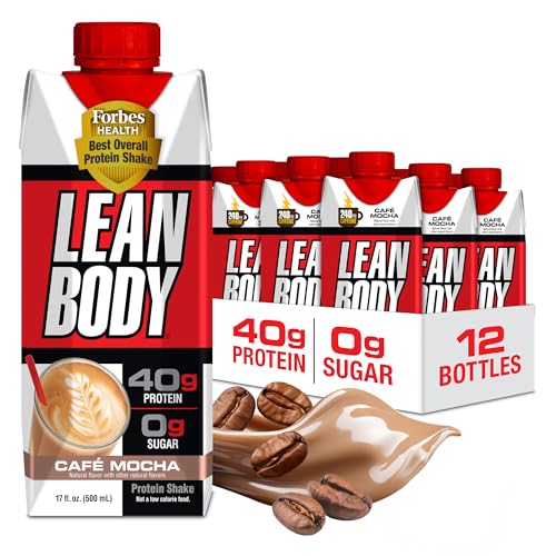 Labrada Lean Body Ready-to-Drink Strawberry Protein Shake, 40g Protein, Whey Blend, 0 Sugar, Gluten Free, 22 Vitamins & Minerals, 17 Ounce (Recyclable Carton & Lid - Pack of 12) LABRADA