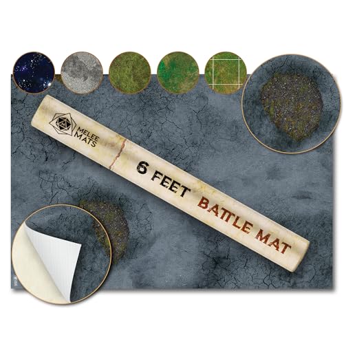 Battle Game Mat - 48x48 - Dungeons Tabletop Dragons Dice Role Playing Map - Wargaming RPG Warfare 40k Flames War - Reusable Miniature Figure Board Games - Warhammer Gaming Vinyl Mat