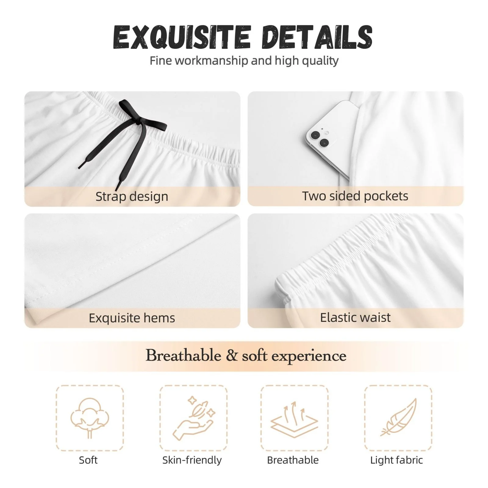 Junzan French Food Women'S Pajama Pants Drawstring Comfy Sleep Bottoms With Pockets