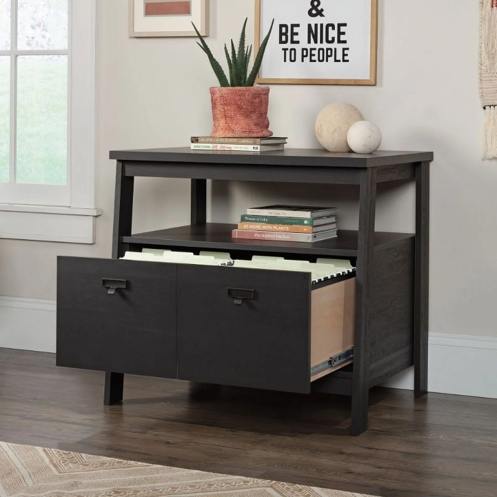UrbanPro Engineered Wood Lateral File Cabinet in Raven Oak Finish