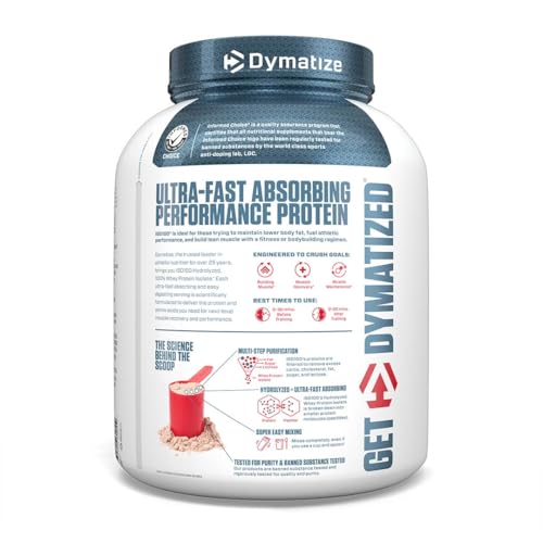 Dymatize ISO100 Whey Protein Powder Isolate, Cookies & Cream, 25g of Protein, 20 Servings, 5.5g BCAAs, Less Than 120 Cal., Gluten Free, 1g Fat, 1g Sugar, 2g Carb