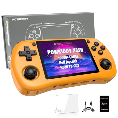 Powkiddy X35H Retro Handheld Game Console, - 10,000+ Games, 3.5
