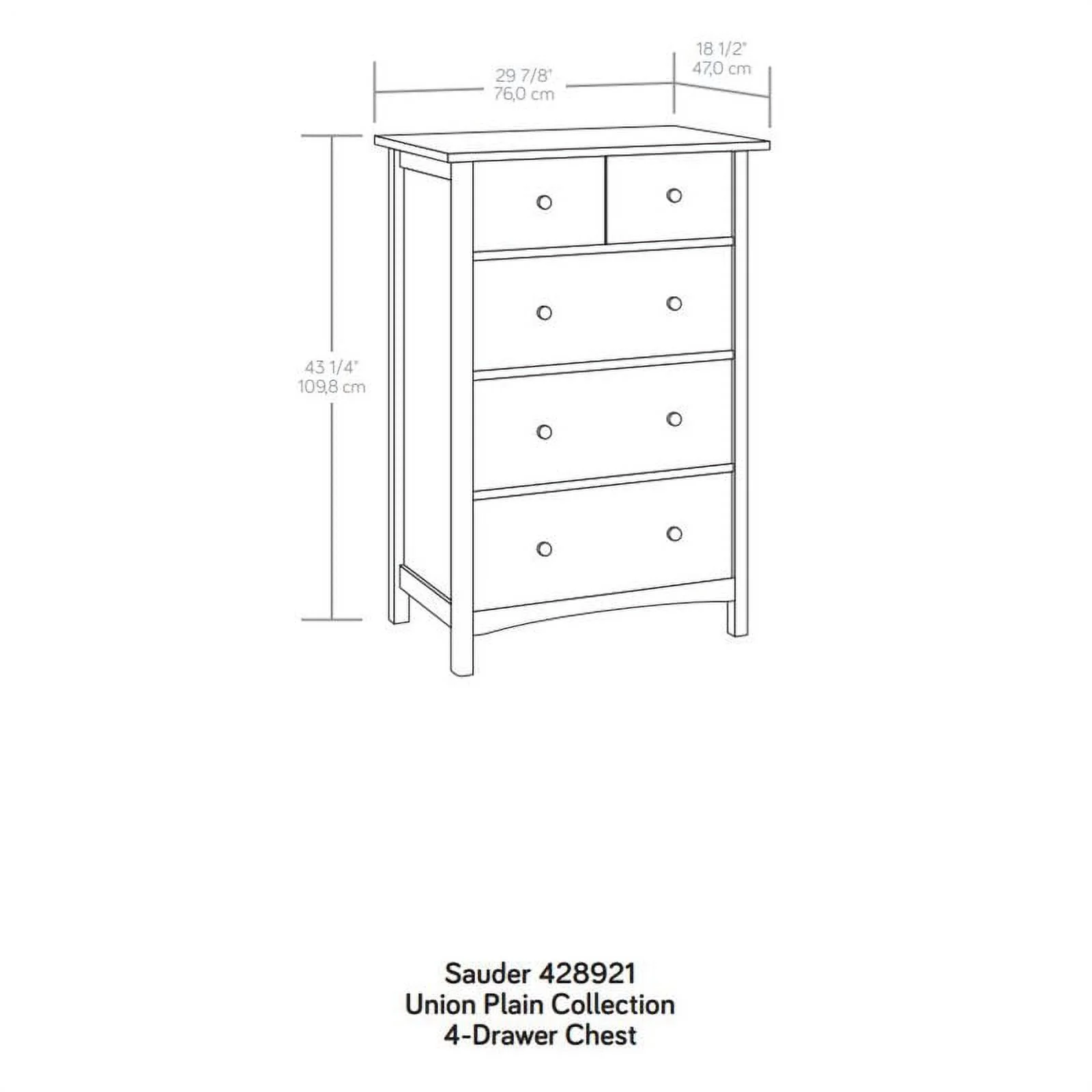 Pemberly Row Engineered Wood 4-Drawer Bedroom Chest in Prairie Cherry