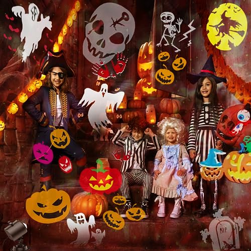 Brighter Halloween Decorations Projector Lights, 2025 Upgraded Holiday Projectors, Christmas Projector with 19 HD Replaceable Slides (Ocean Wave & Patterns), Waterproof Halloween Projector Light Show
