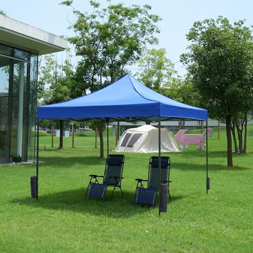 DUMOS Canopy Tents 10x10 Heavy Duty with Sand Bags, Pop Up Canopy for Vendor Market,Parties,Backyard with Carrying Bag, Waterproof Portable Tent Pop Up Shade 10FT WH