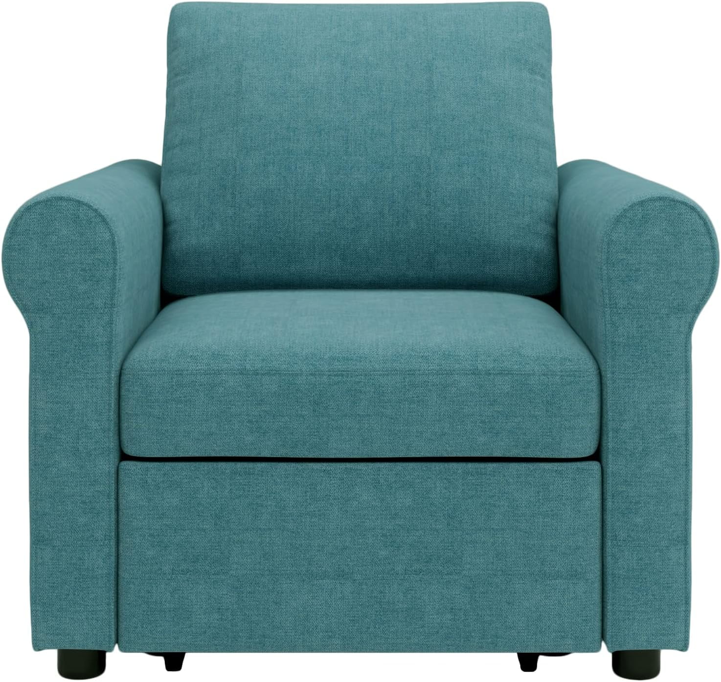 Convertible Sleeper Chair Bed, 3-In-1 Single Chair Bed With Adjustable Backrest, Pull Out Sleeper Chair Futon Sofa Chair, Modern Linen Fabric, Teal