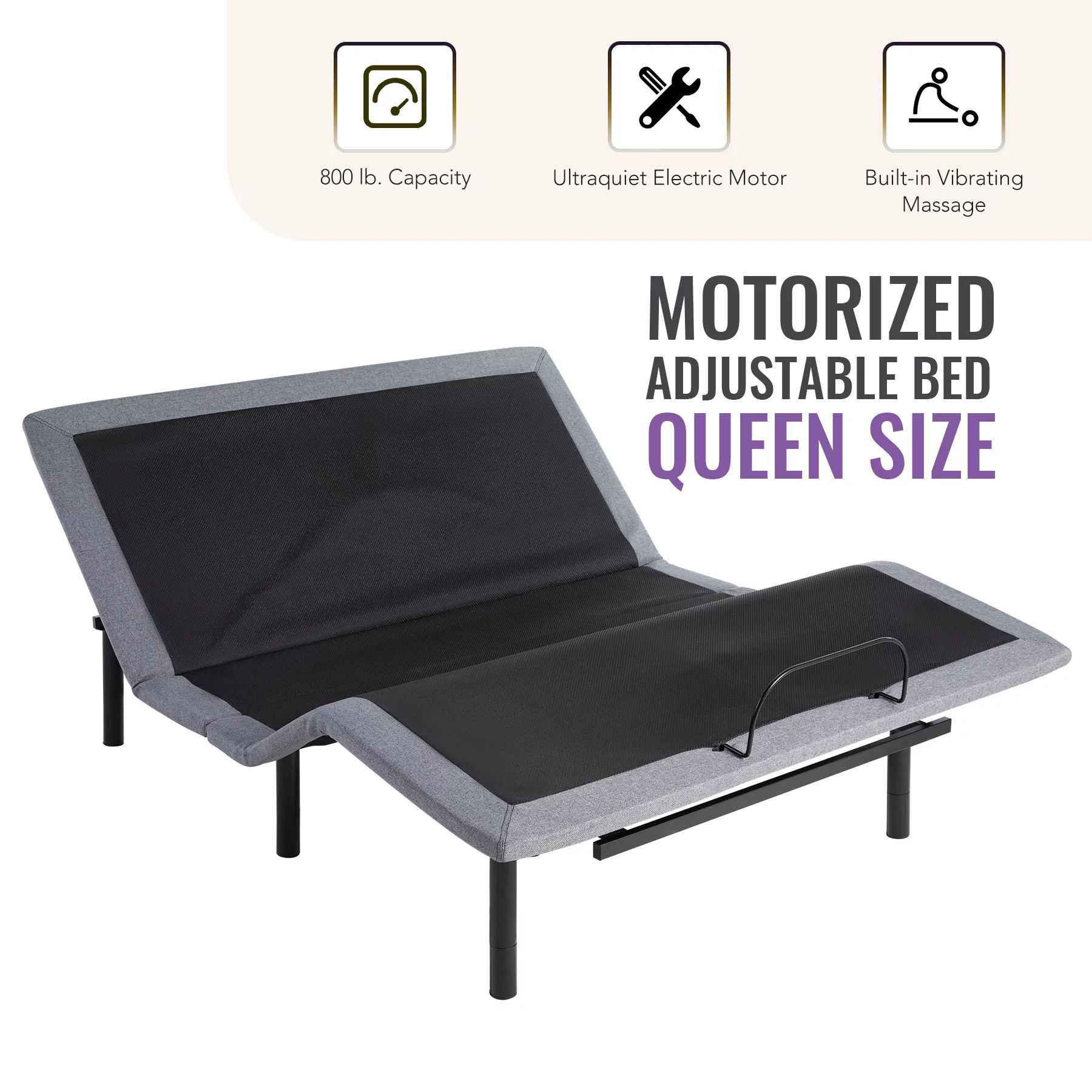 Bestco Motorized Queen Size Bed Frame with Remote Control, USB Ports and Massage