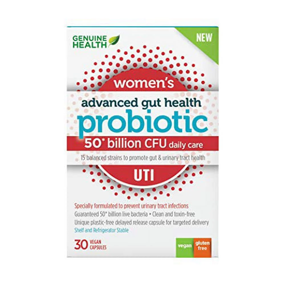 GENUINE HEALTH UTI Women's Advanced Gut Health Probiotic, 30 CT