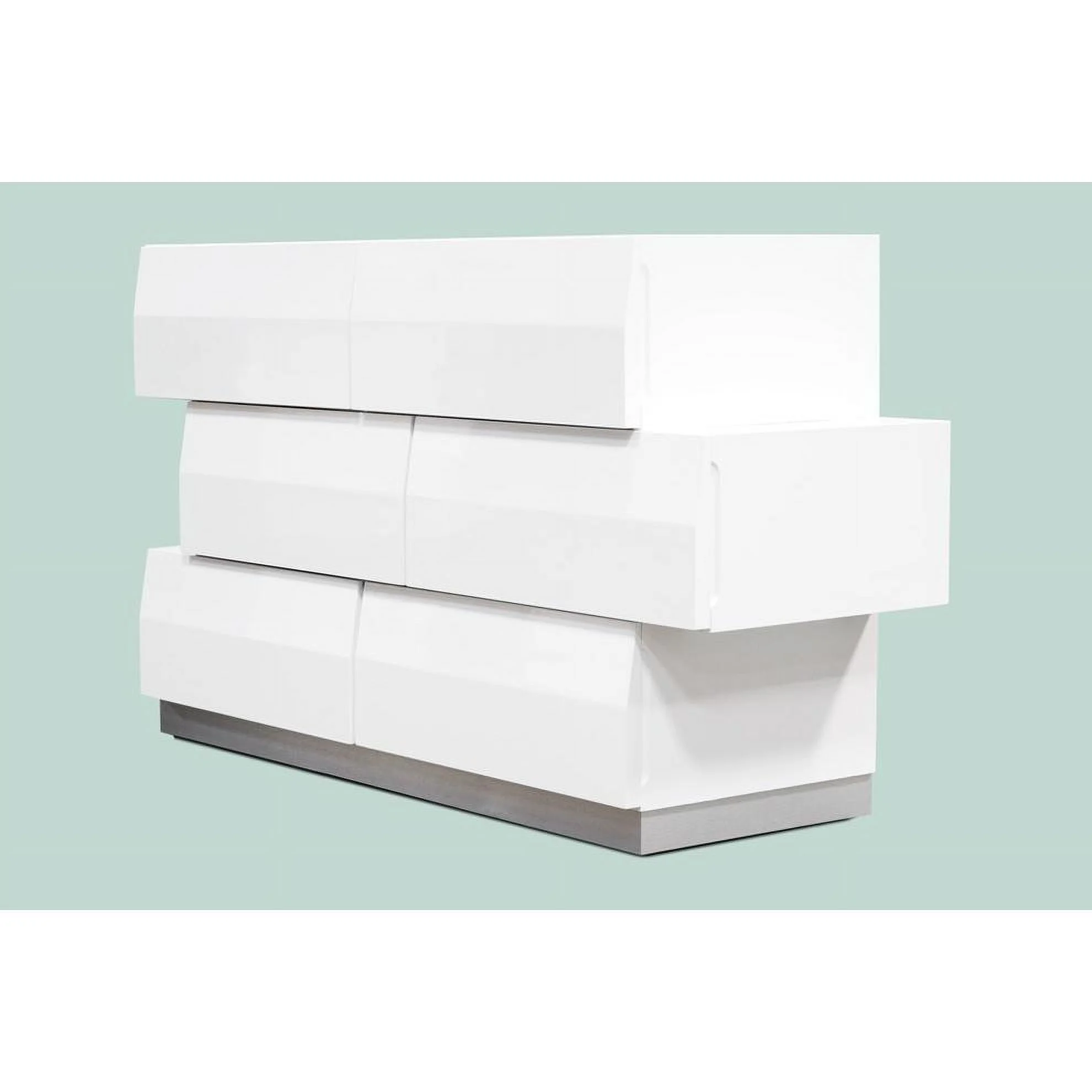 Best Master Spain 5-Piece Engineered Wood East King Bedroom Set in White Gloss