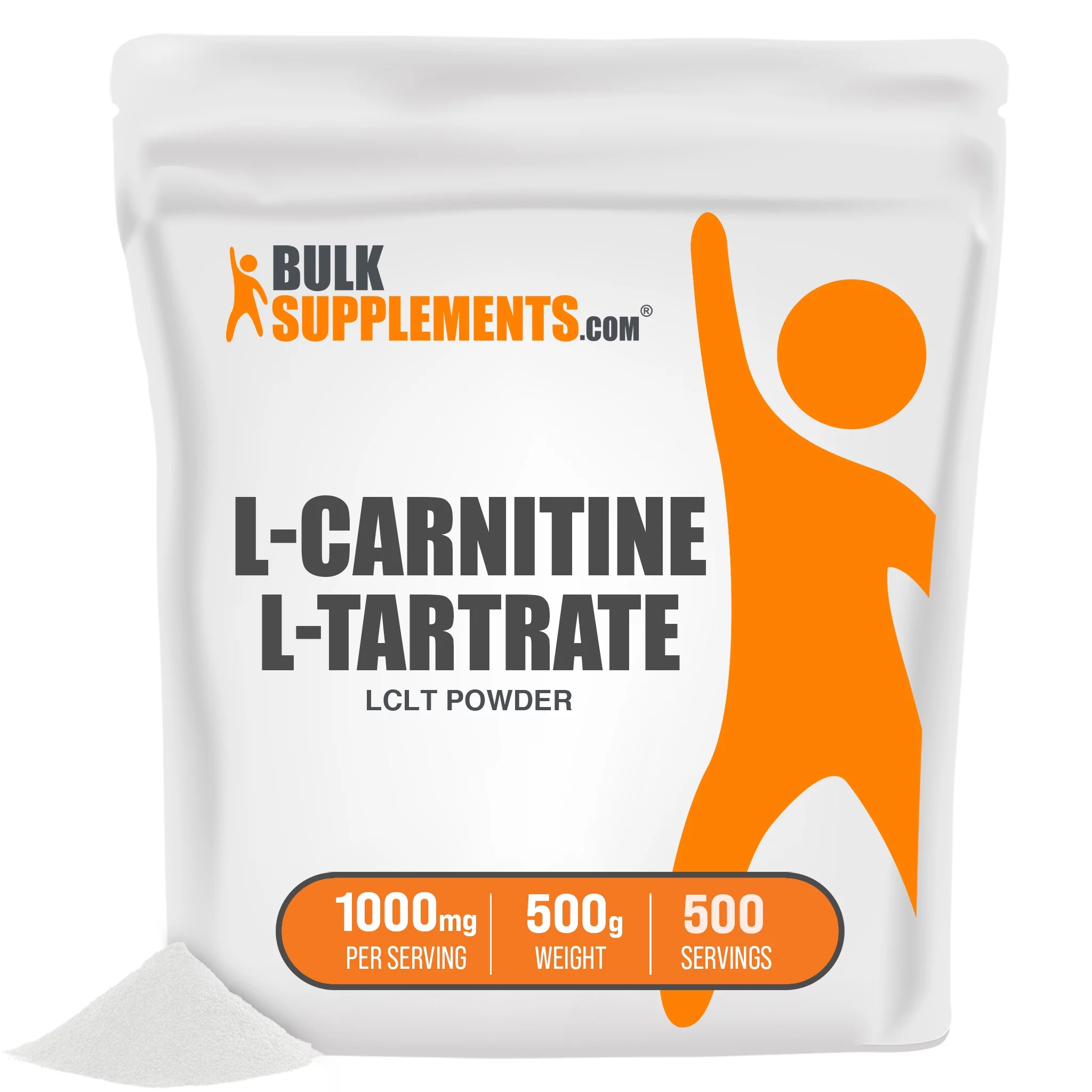 BulkSupplements.com L-Carnitine L-Tartrate Powder - Pre-Workout Energy Fat Burn - L Carnitine Bulk - L-Carnitine 500mg (500 Grams - 1.1 lbs)